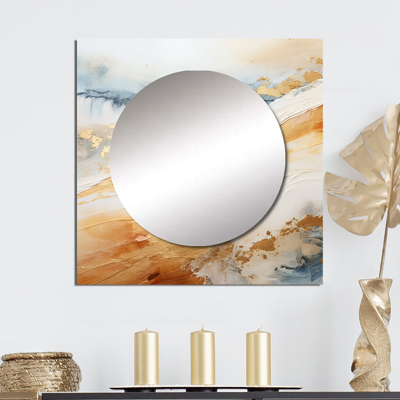Gerrold Beach Sand Fusion III - Coastal Square Mirror For Wall Art Decor, 36" x 36"