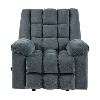 Gentle Rocking Motion Reclining Chair 1Pc Chenille Upholstery Ultra Comfort Living Room Furniture