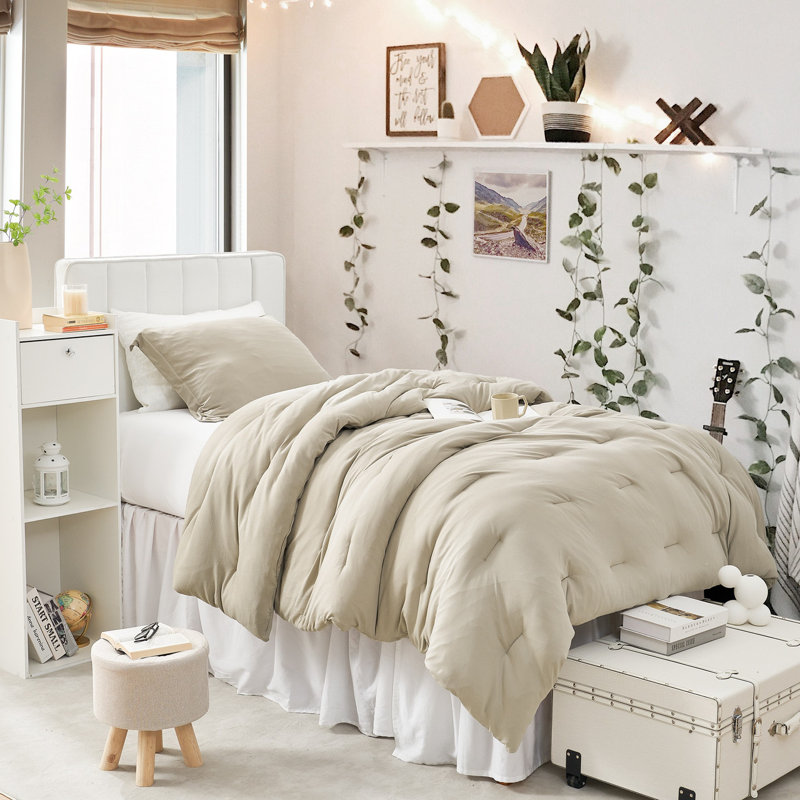 Summertime Thick - Coma Inducer Oversized Comforter Set, Twin Extra Long Comforter + 1 Standard Sham, Taupe