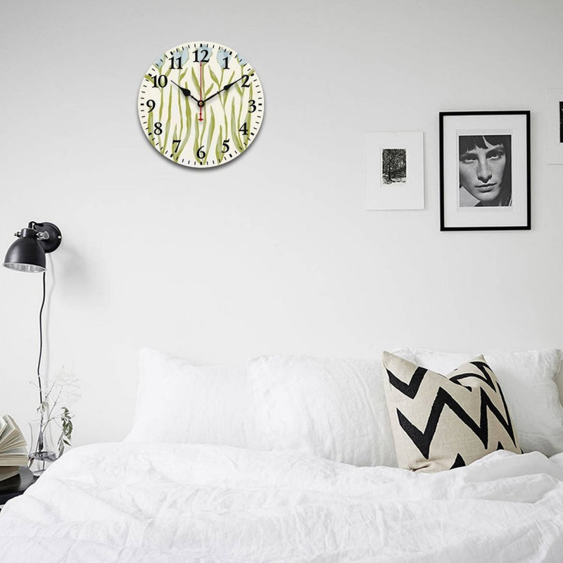 Décoration murale horloge ronde 12 po x 12 po, bleu clair pâle