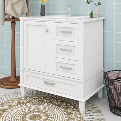 Ensemble de meuble-lavabo moderne 30 pouces avec lavabo et 3 tiroirs