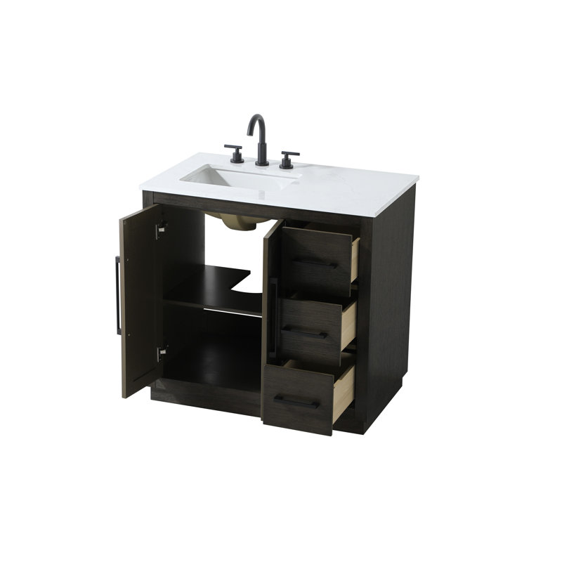 36 inch Single Bathroom Vanity, Chocolate Oak