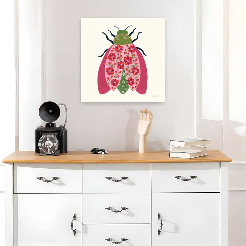 Coccinelle en fleurs II, H 18 po x l 18 po