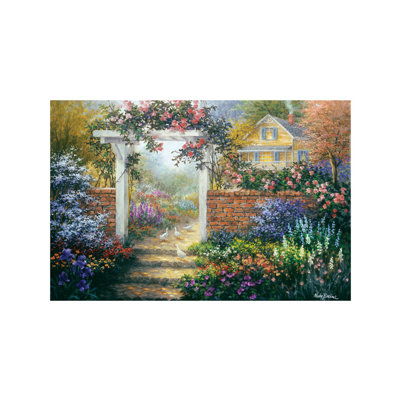 Rose Arbor by Nicky Boehme - Painting on Canvas, Wrapped Canvas, 66.04 cm H x 45.72 cm W x 1.91 cm D