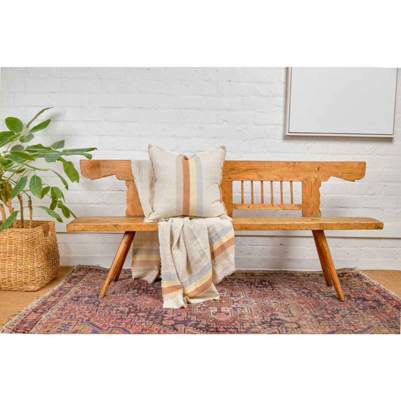 Burke Fringed Linen Reversible Throw Pillow