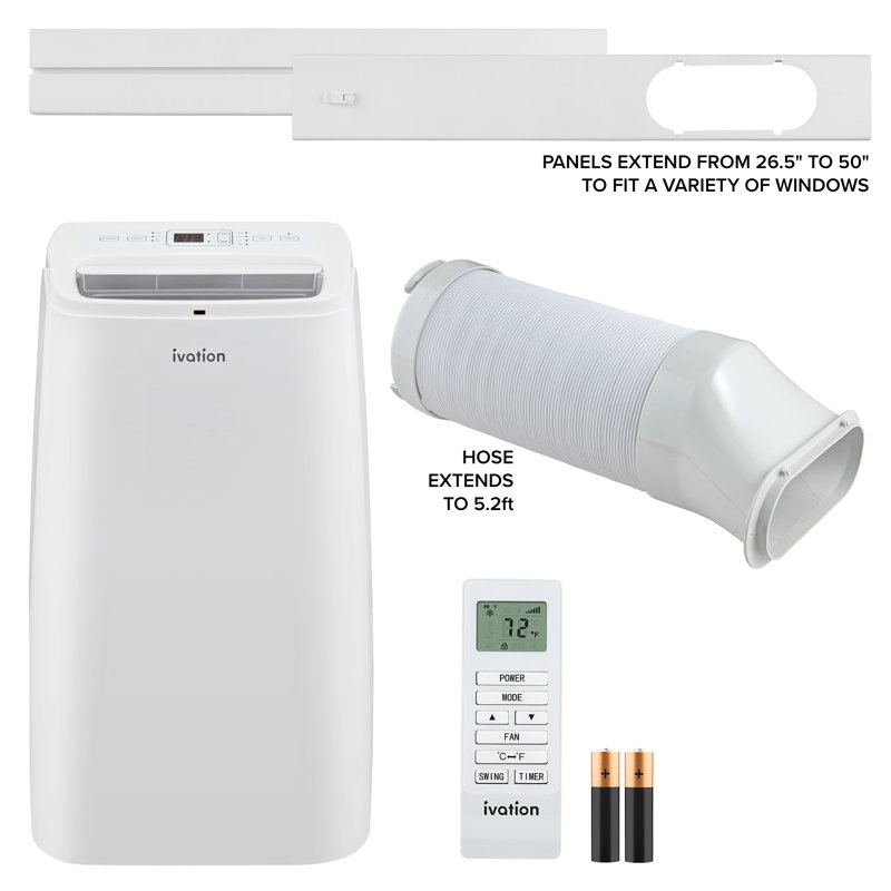 Ivation 13000 BTU Wi-Fi Connected Portable Air Conditioner for 500 Square Feet with Remote Included