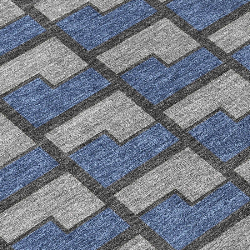 Machine Washable Indoor/Outdoor Lipman ACN2416 Geometric Rug, Rectangle 10' x 14'