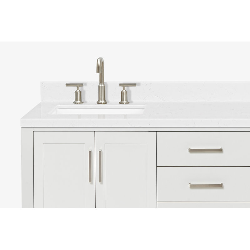 ARIEL Magnolia 60 Double Sink Bathroom Vanity with Top, White