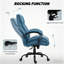 Fauteuil de direction confortable en tissu bleu avec accoudoirs rembourrés-80285729