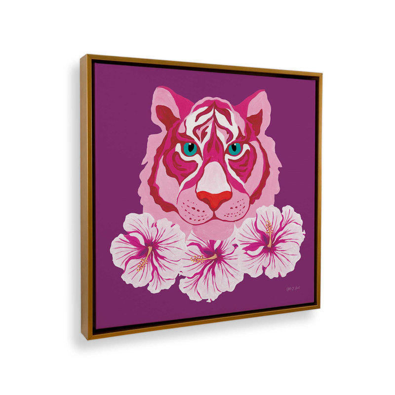 «In the Jungle VI» par Yvette St. Amant, reproduction d'art sur toile, H 30 po x l 30 po, Cadre flottant, Doré