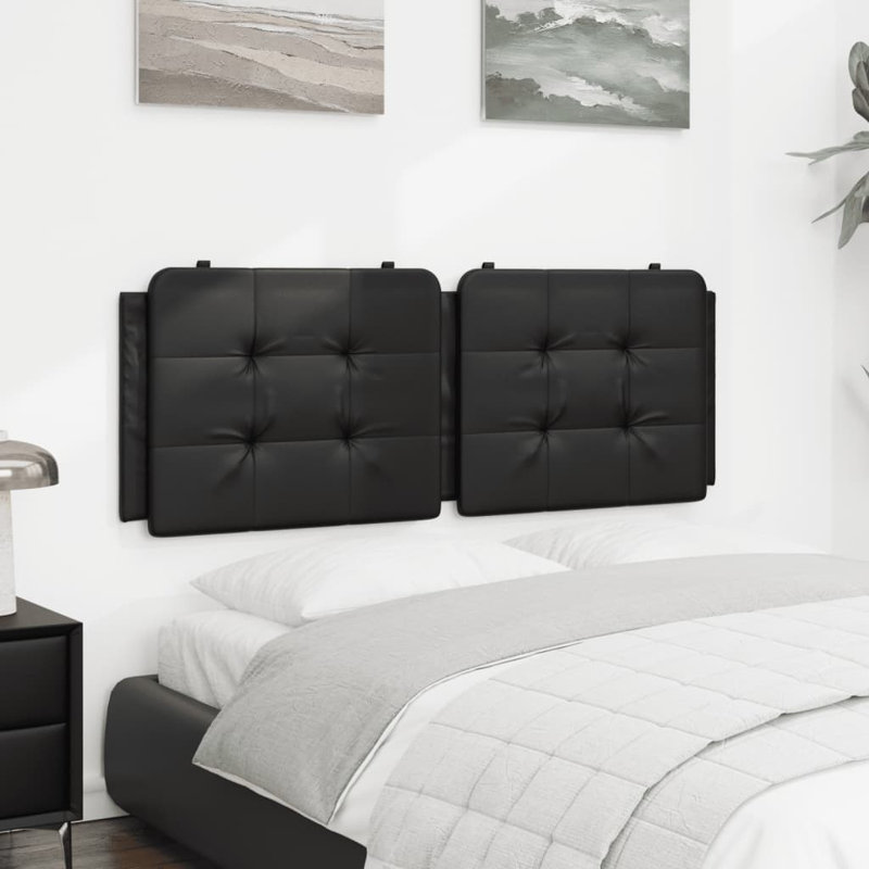 Coussin de tête de lit vidaXL - noir, Double, Noir