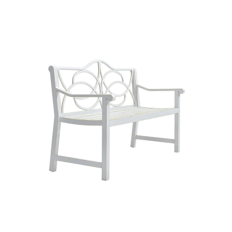 Banc de jardin blanc de style patio - construction en métal avec et accoudoirs, antirouille, pouvant accueillir 2 à 3 sièges faciles à assembler