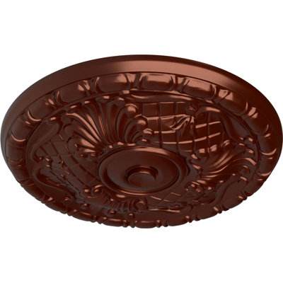 Endurathane Amelia Ceiling Medallion, 15 3/4"OD x 5/8"P (Fits Canopies up to 4 1/8"), Hand-Painted Antique Copper Finish