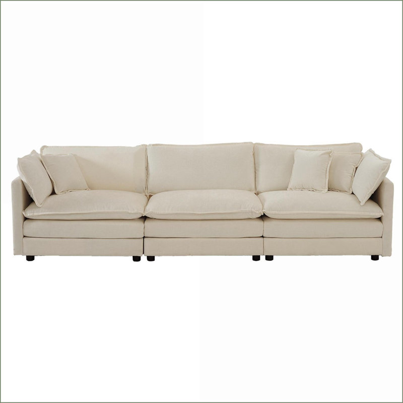 Canapé modulaire 2 pièces 1 + 3 places pour le salon | Beige | Chenille