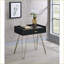 Table basse Mid-Century en bois aggloméré noir avec pieds en épingle à cheveux en cuivre Tiroir de rangement, facile à nettoyer