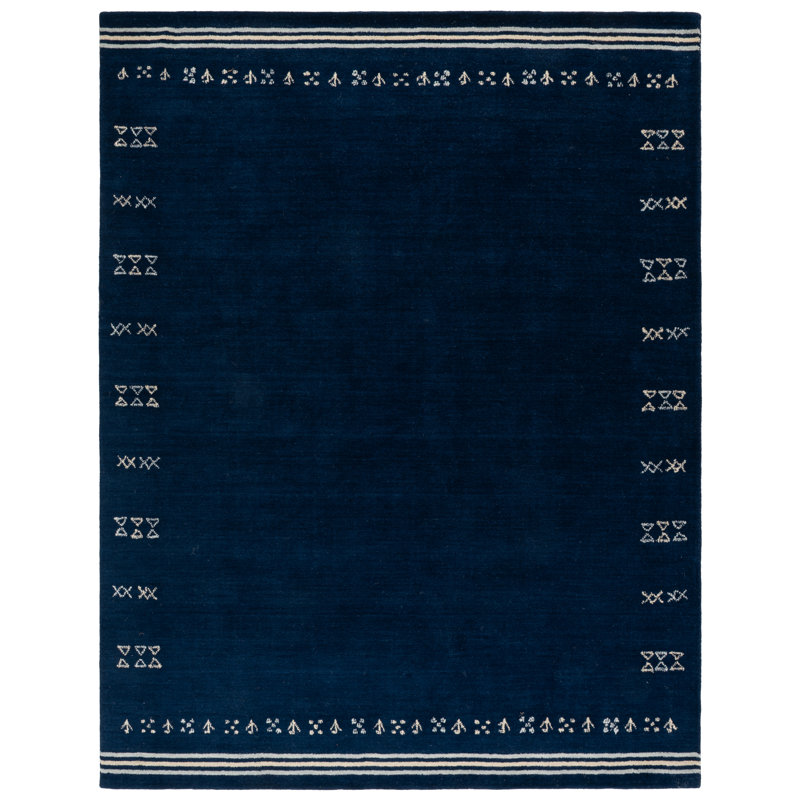 Himalaya Hand Loomed Wool Geometric Indoor Rug, 8'-0" x 10'-0" Rectangle