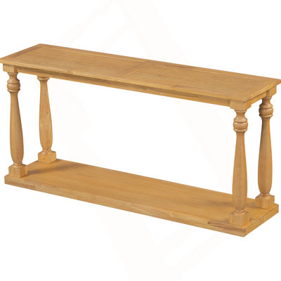 Vintage Wood Grain Console Table with Bottom Shelf and Four Vase Legs, Suitable for Entryway, Hallway, Living Room, Bedroom by Canora Grey