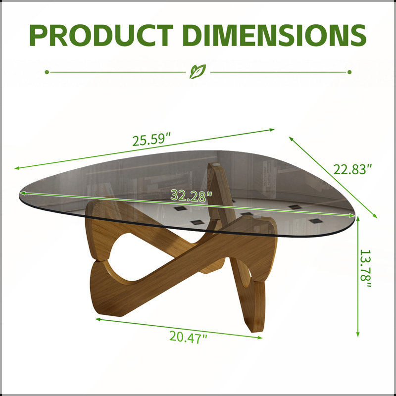 Table basse Mid-Century moderne en verre au design épuré, parfaite pour les salons, les chambres et les bureaux