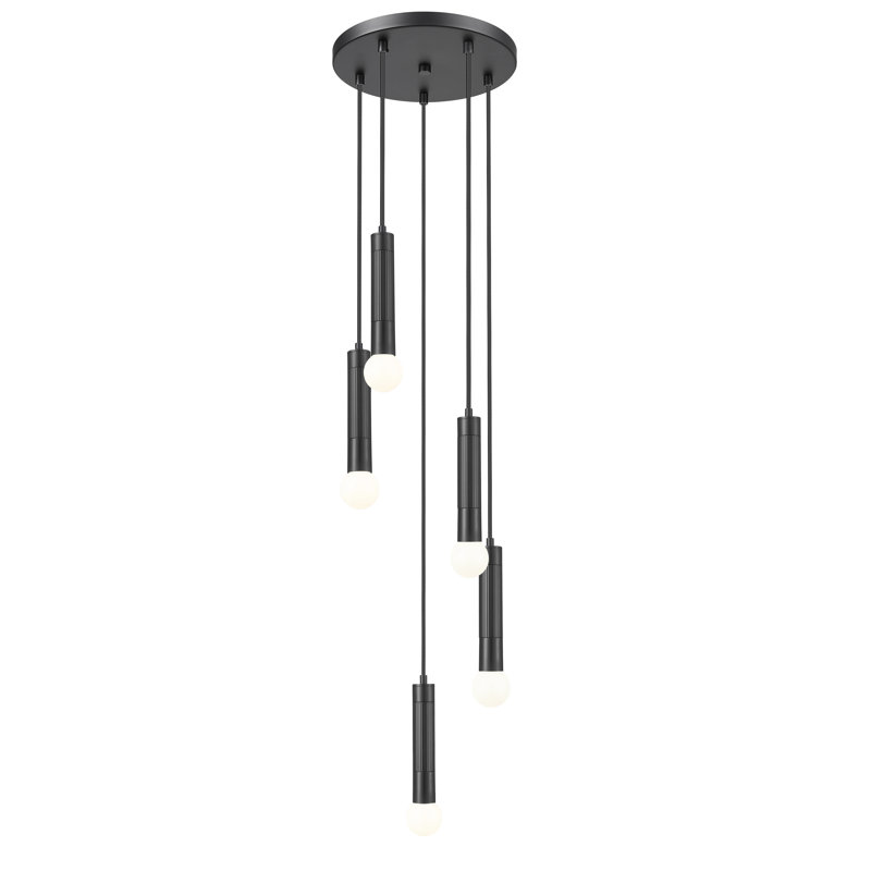Lustre Lipman, 5 lumières, Noir mat