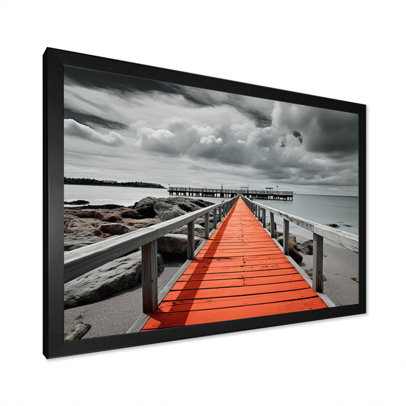 Hisa Beach Pier Point de vue noir I, H 30 po x l 40 po x P 1,5 po, Cadre photo noir