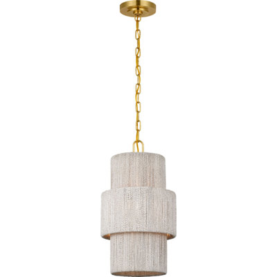 Dorado Pendant in Antique-Burnished Brass and Washed Abaca