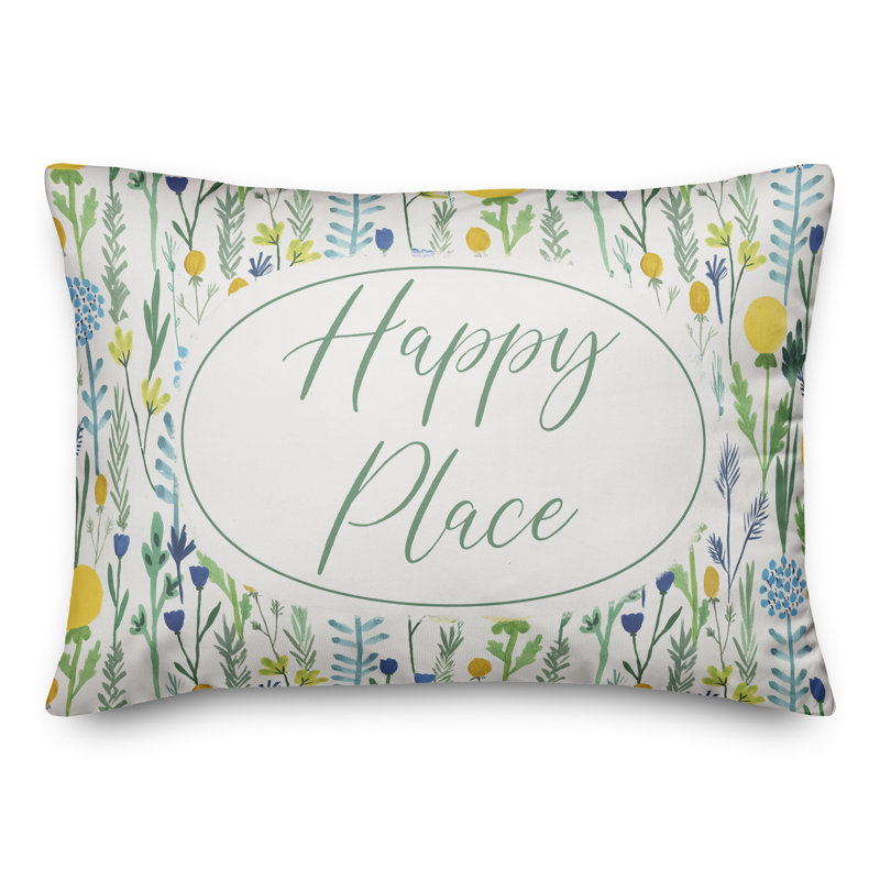  Housse de coussin rectangulaire et insert Happy Place