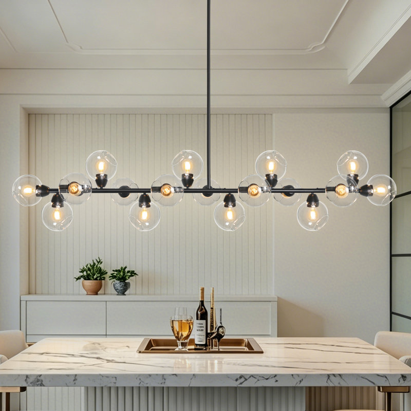 17-Light Dimmable Modern Chandelier Bubble Chandelier Linear Chandelier For Dinning Room