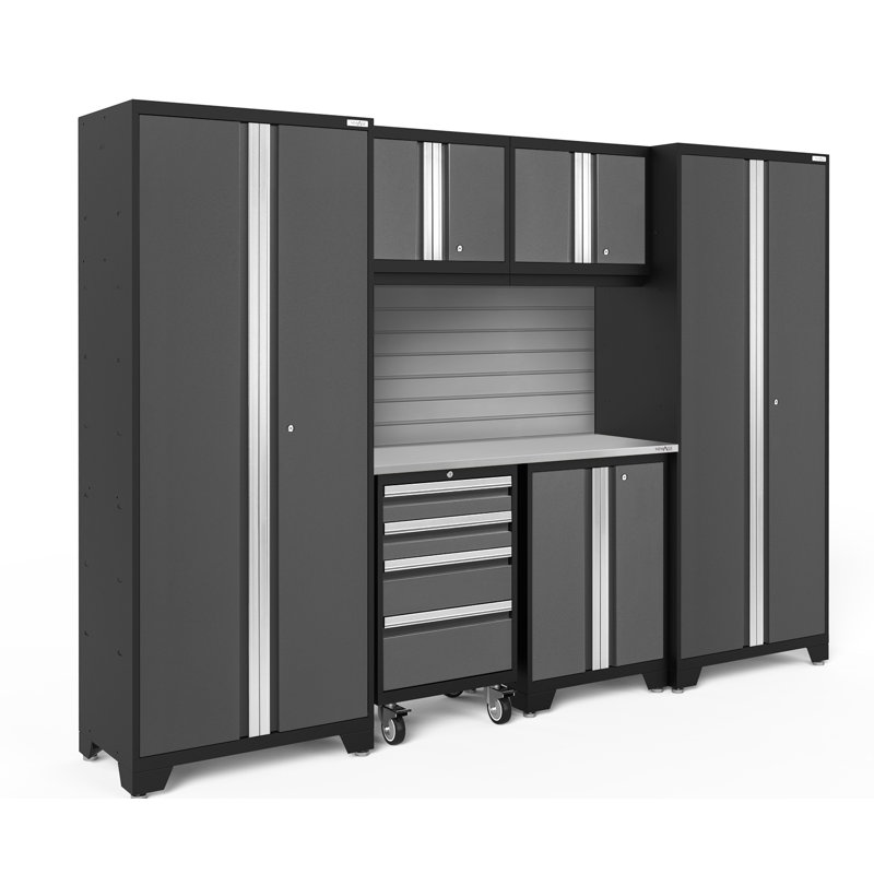 Bold Series 7 Piece Complete Storage System Set, Gray, No Light, Stainless Steel
