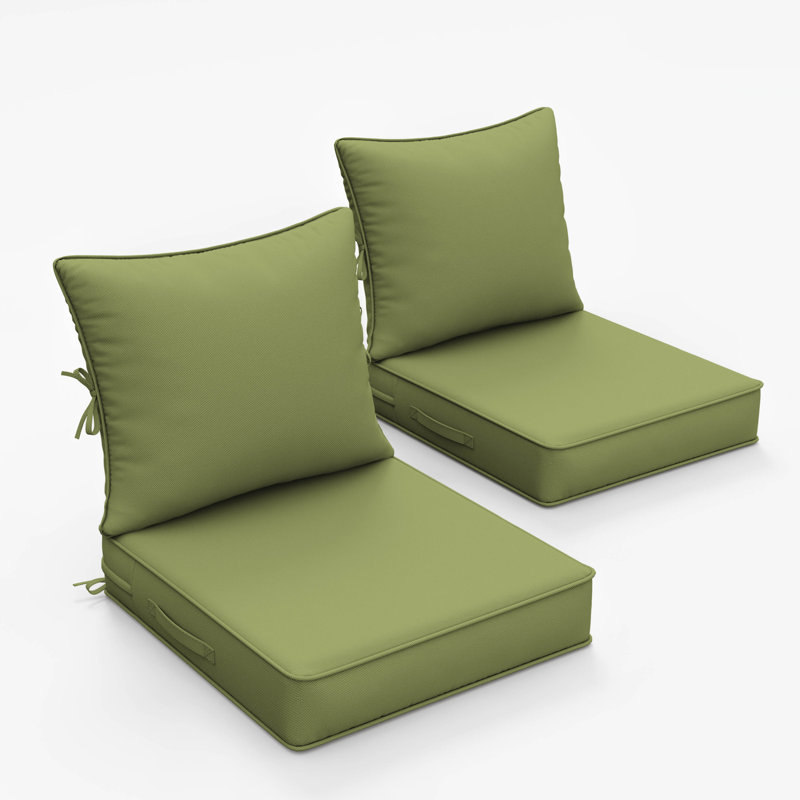 Coussin de siège / dossier d'extérieur, Pois vert, L 22 po x P 22 po