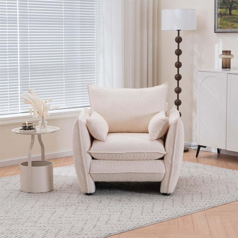 Fauteuil à angles vifs, Beige