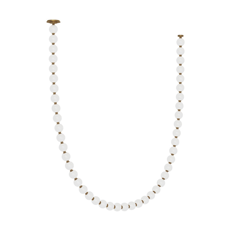 Perle 132 - Light Glass LED Chandelier, Natural Brass