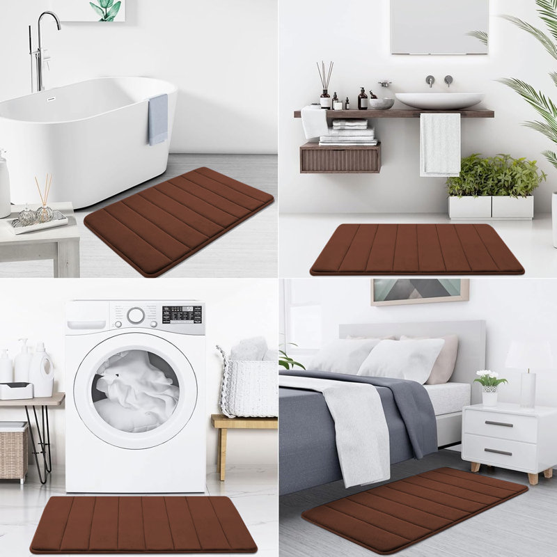 Navaiah Premium Memory Foam Bath Mat - Ultra Soft, Absorbent, Anti-Skid and Machine-Washable, 40cm x 60cm, Brown
