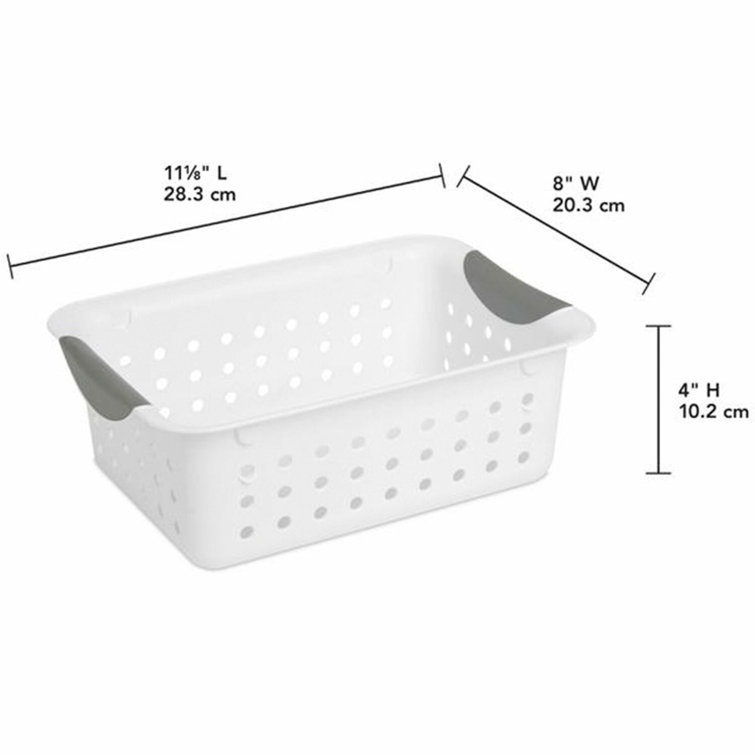 Sterilite White Small Ultra Basket Durable Plastic Storage