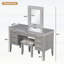 Meuble-lavabo 48 po avec miroir DEL, 7 tiroirs, tabouret rembourré et conception écologique pour un maquillage et un rangement élégants-133475615