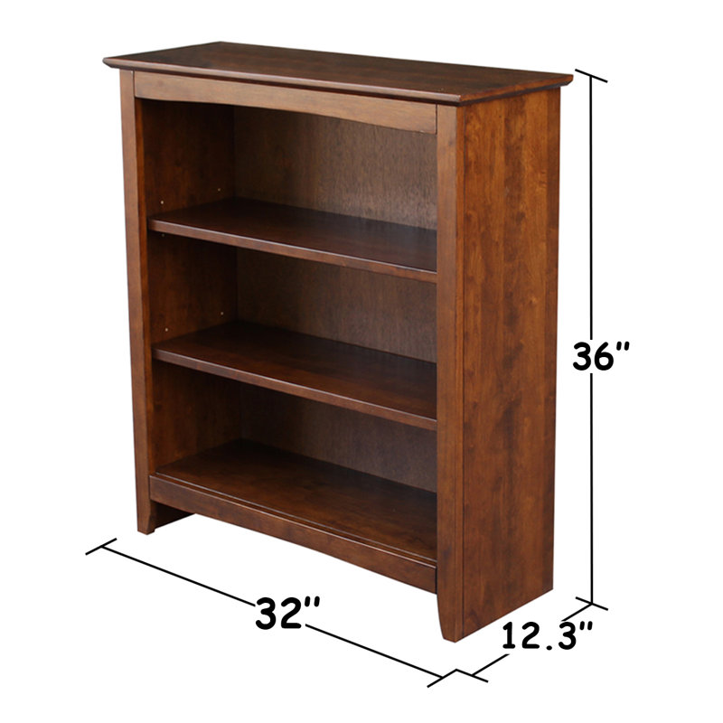 Aspatria Bookcase, (3 Shelves) 36" H x 32" W x 12" D, Espresso