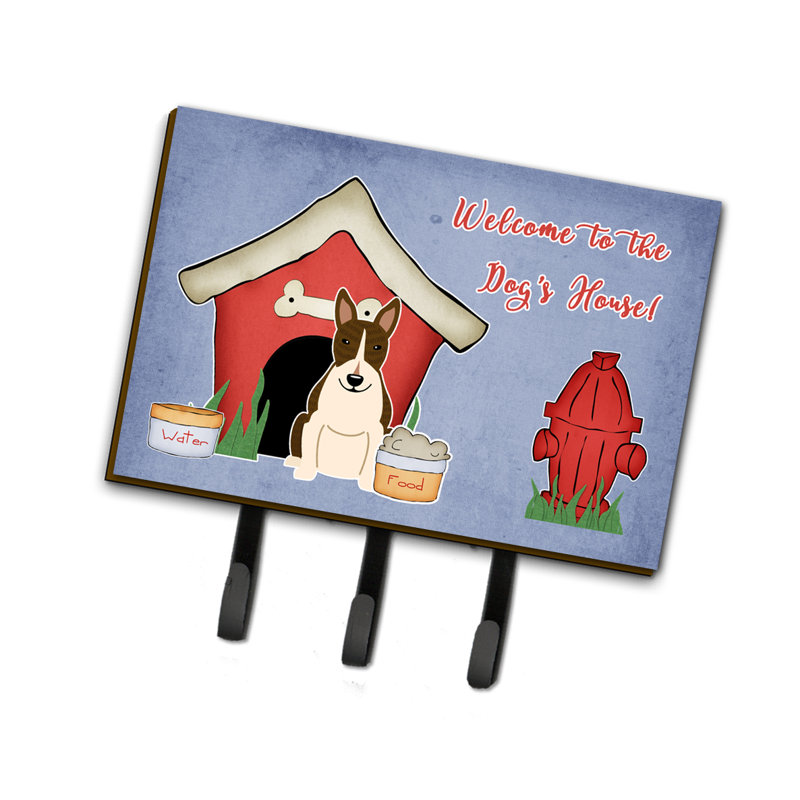 Wall Organizer with Key Hooks, Dark Brown
