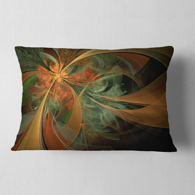 Coussin lombaire à fleur digitale symétrique numérique floral