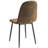 Cann 47.2" Wood Grain Round Dining Table With 4 Brown Fabric Upholstered Chairs Dining Set For Modern Kitchens, Dining Room, Living Room