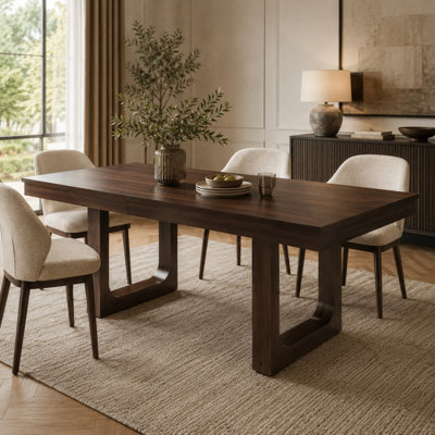 Rachell 60"-78" Extendable Dining Table for 4-8, Rectangular Farmhouse Dining Table with Removable Leaf and Solid Rubberwood Legs
