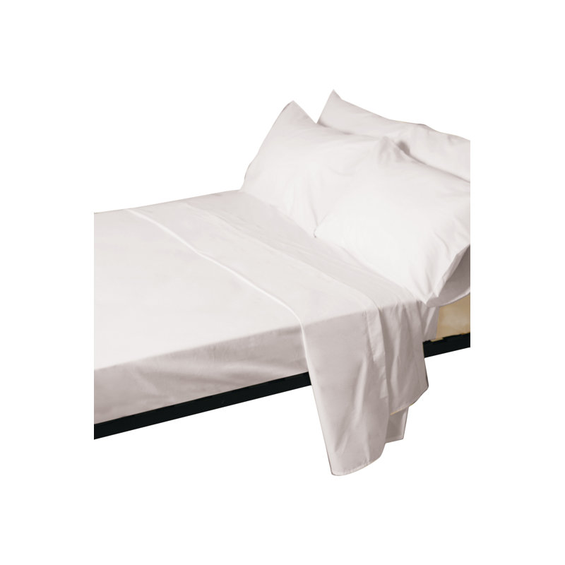 Plain Dye 200 TC Egyptian-Quality Cotton 100% Cotton Percale Fitted Sheet, White, Super King (6')