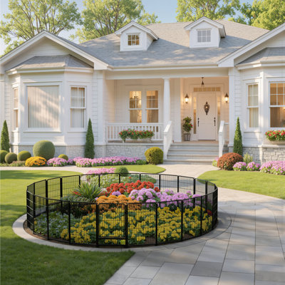 (2 panneaux de clôture) Clôture en métal facile à installer, clôture décorative idéale pour la clôture de jardin pour chiens, clôture temporaire ou barrière de jardin pour animaux