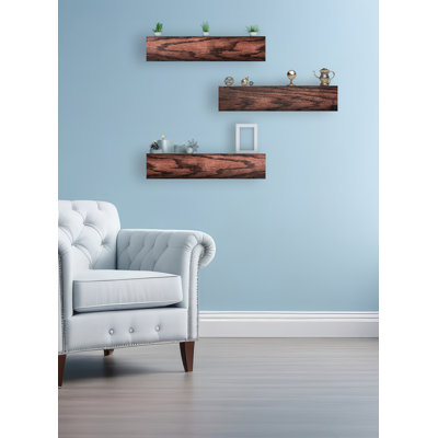 3 Piece Oak Floating Shelf