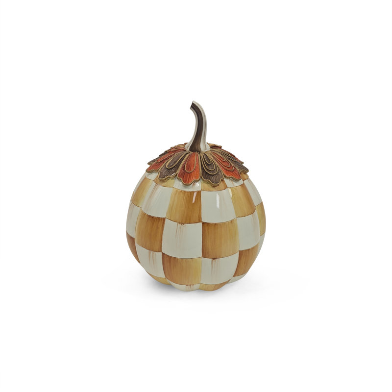 Harvest Glow Amber Check Pumpkin