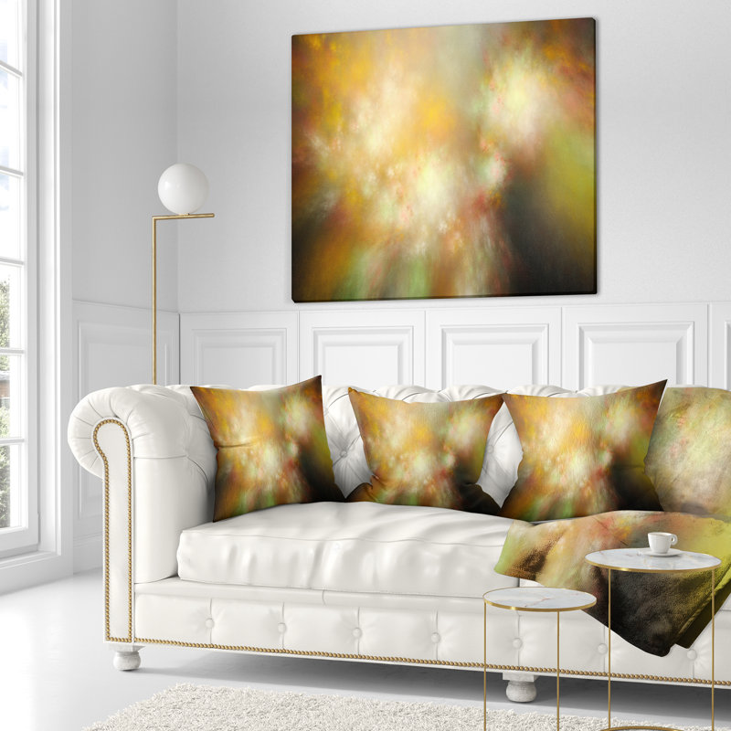 Perfect Starry Sky - Abstract Printed Pillow, 18" x 18", Throw Pillow, Yellow/Green