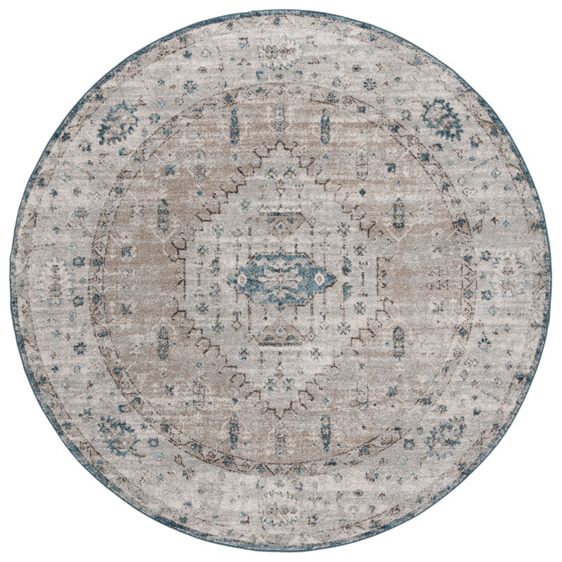 Tapis oriental performance Koleman Vintage Tabriz, Rond 6 pi 7 po