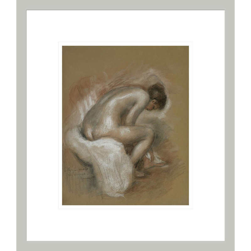 Seated Nude by Pierre-Auguste Renoir -Framed Giclee Print, 15.82" H x 13.75" W