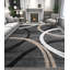 Tapis noir lavable à la machine Modern Wave Curve-1679071815