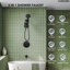 Ensemble de robinetterie de douche à trois fonctions avec douchette, pommeau de douche à 5 jets et soupape d'équilibrage de pression, bec de baignoire inclus-113343549