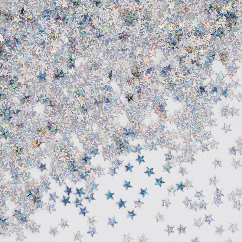 Étoiles holographiques confettis, Argent