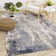 Fidencia Blue Cream Beige Abstract Area Rug